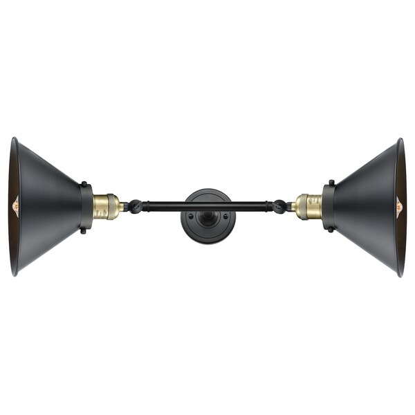 Innovations Lighting 2 Light Vertical Bath Vanity Light 208L-BAB-M10-BK-LED